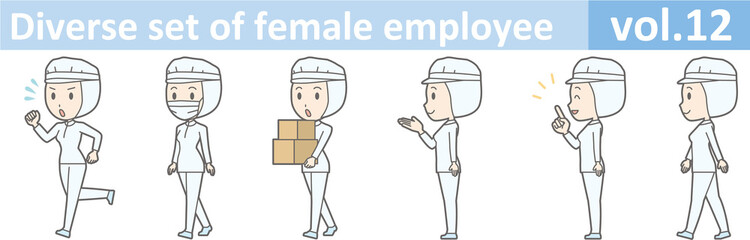Diverse set of female employee, EPS10 vol.12