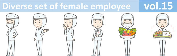 Diverse set of female employee, EPS10 vol.15