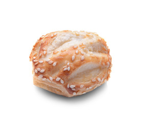 Tasty pastry on white background