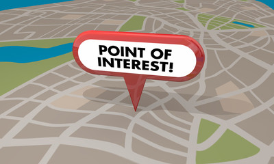 Point of Interest Location Map Travel Tourism Spot 3d Illustrati