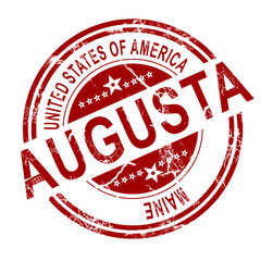 Augusta Maine stamp with white background