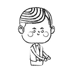 kawaii boy icon over white background. vector illustration