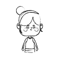 kawaii girl icon over white background. vector illustration