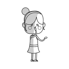 kawaii girl icon over white background. vector illustration