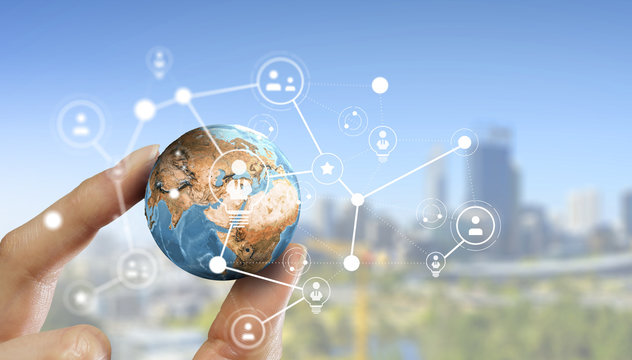 Social connection and networking . Mixed media