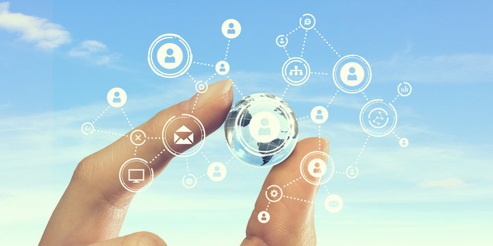 Social connection and networking . Mixed media