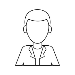 young man with jacket portrait modern thin line vector illustration eps 10