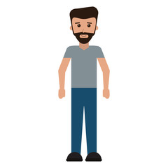 man bearded casual fashion lifestyle vector illustration eps 10