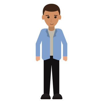 young man with jacket portrait modern vector illustration eps 10