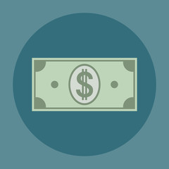 Flat dollar vector icon. Money symbol.

