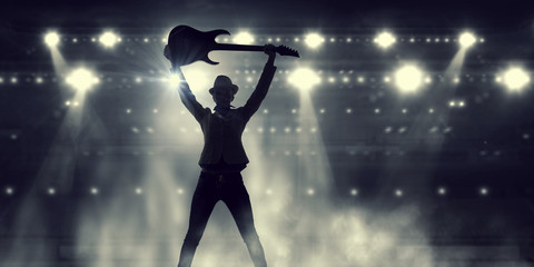 Music is her lifestyle . Mixed media