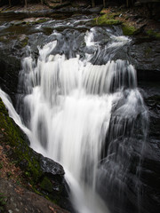 Fototapeta premium Small waterfall at the base of Bushkill Falls in the Poconos, Pennsylvania