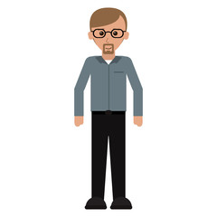 man adult glasses leadership office work vector illustration eps 10