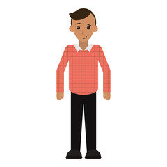 young man plaid shirt worker occupation vector illustration eps 10