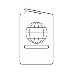 passport identication document travel thin line vector illustration eps 10