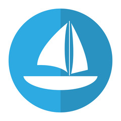 sailboat navigation water recreation shadow vector illustration eps 10