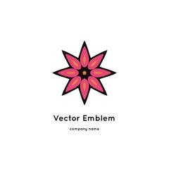 Bright and juicy beautiful circular logo for organic shop, eco product.