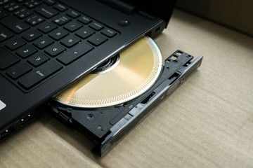 optical disk drive tray open ready to use.