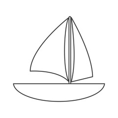 sailboat navigation water recreation thin line vector illustration eps 10