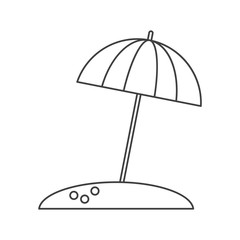 beach umbrella parasol sun vacation thin line vector illustration eps 10