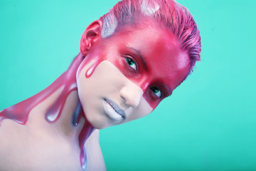  woman with creative face-art 