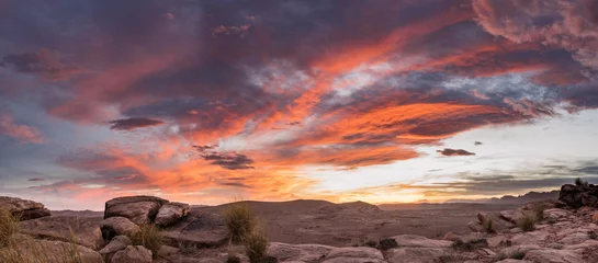 Zelfklevend Fotobehang Zonsondergangsteenwoestijn, Talsint, Marokko © Julian Schaldach