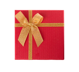 Red gift box isolated on white