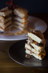 Triangular slice salty pancakes