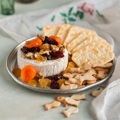 Dried Fruit, Walnut and Honey Baked Brie
