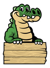 Obraz premium cute cartoon crocodile