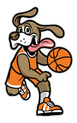 Fototapeta premium dog basketball mascot