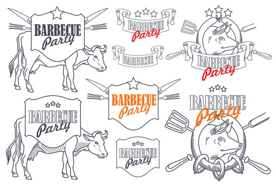 Invitation template for barbecue party.