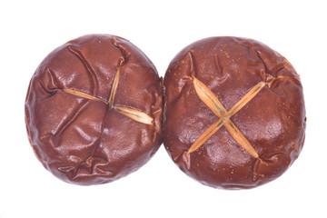 Homemade german soft pretzel buns isolated on white background