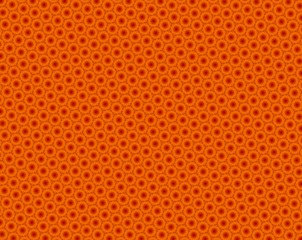 Hexagon and triangles kaleidoscope red and orange pattern