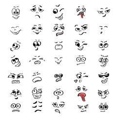 Set of cartoon faces of people