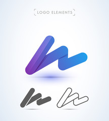 Abstract letter W logo. Can be used as application icon, corporate identity, company sign