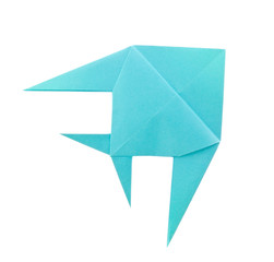 Blue tropical fish of origami - obrazy, fototapety, plakaty