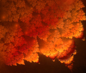 Orange leaves. Abstract background, fractal 