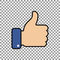 Thumb up symbol, finger up icon vector illustration