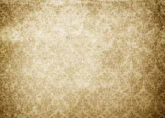 Vintage yellowed and stained paper texture or background.