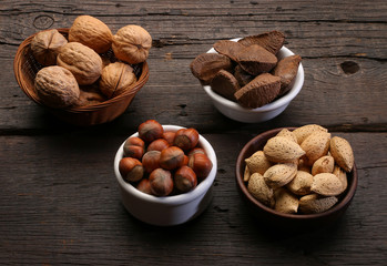 Collection of healthy dried fruits, cereals, seeds and nuts isolated on white background. Large Image
