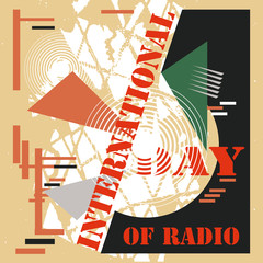 World Radio Day, concentric circles, radio