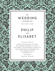 Vintage Wedding Invitation template