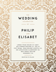 Vintage Wedding Invitation template