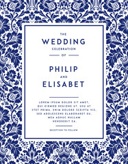 Vintage Wedding Invitation template