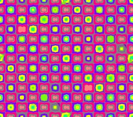 Abstract seamless gray background pink flowers with pink and yellow squares stroke to stroke the blue and green lined with rows and form a pattern