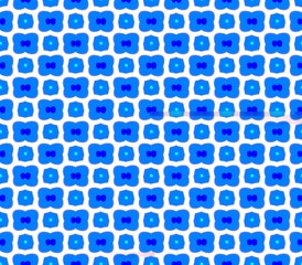 Abstract seamless white pattern with blue background with blue heart
