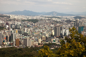 Fototapeta premium Aerial views of Seoul, South Korea