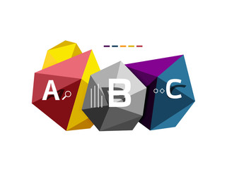 Abstract low poly infographics template