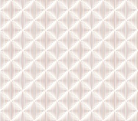 Abstract seamless strips and small squares of white and brown lined in rows to form a continuous pattern